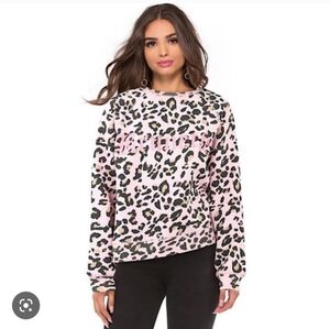 BRUNETTE X JUICY COUTURE Pink Leopard Middle Sister Crew Neck Sweatshirt